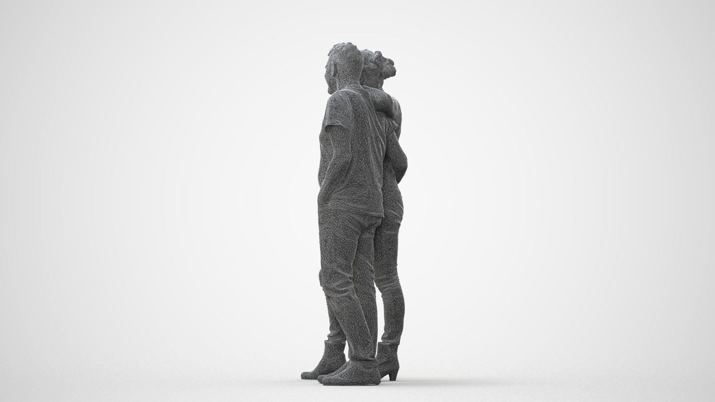 realistic 3D senior woman casual standing, scanned archviz people for Blender and 3ds Max, square thumbnail