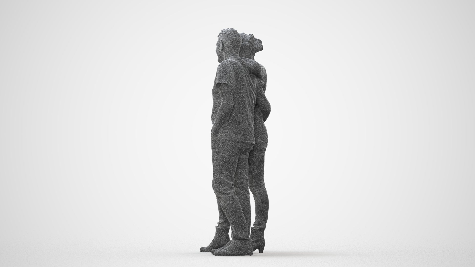realistic 3D senior woman casual standing, scanned archviz people for Blender and 3ds Max, square thumbnail