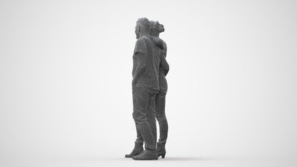 realistic 3D senior woman casual standing, scanned archviz people for Blender and 3ds Max, square thumbnail