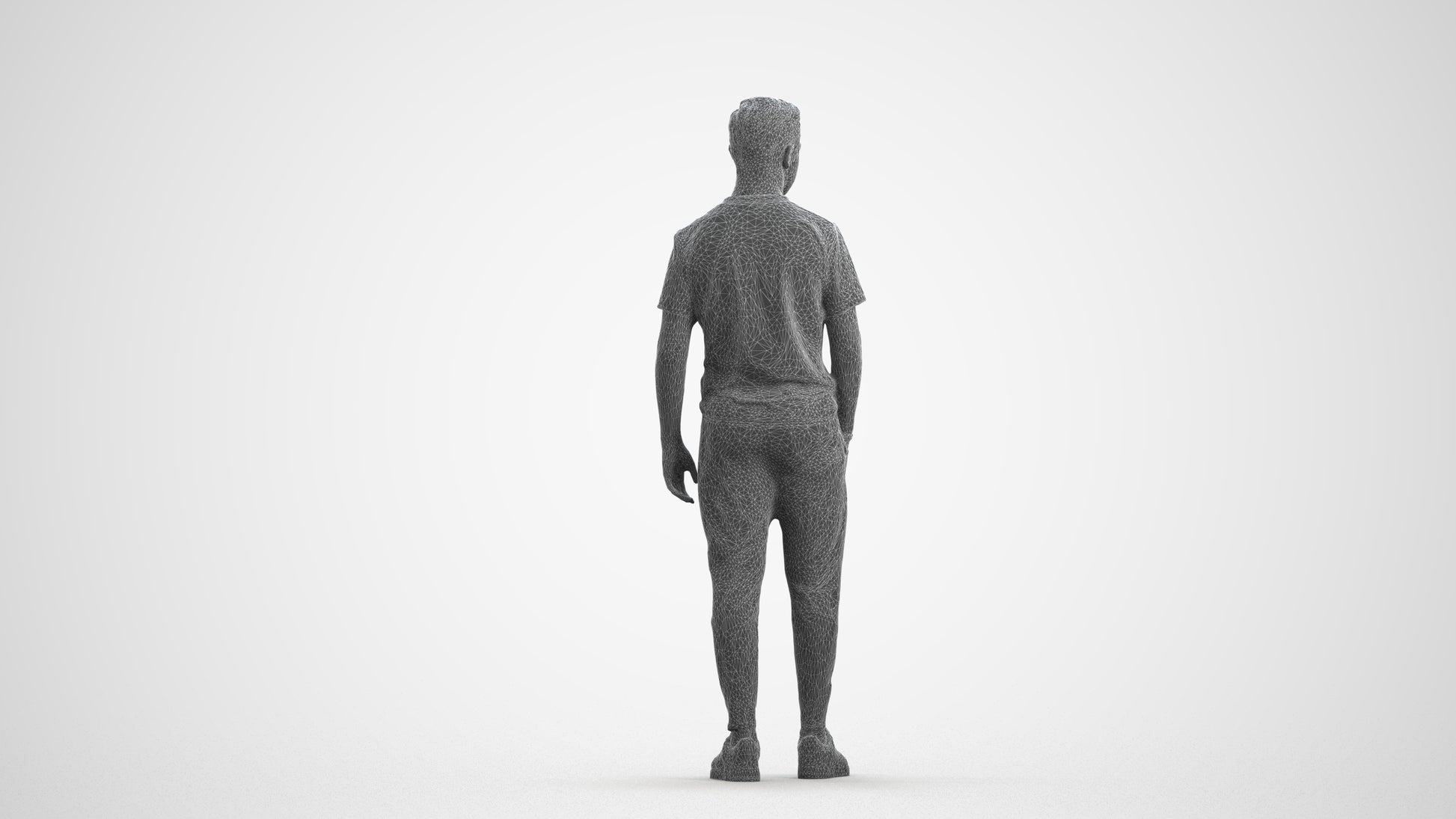 photogrammetry 3D boy casual kids, realistic human model archviz FBX, wireframe front view