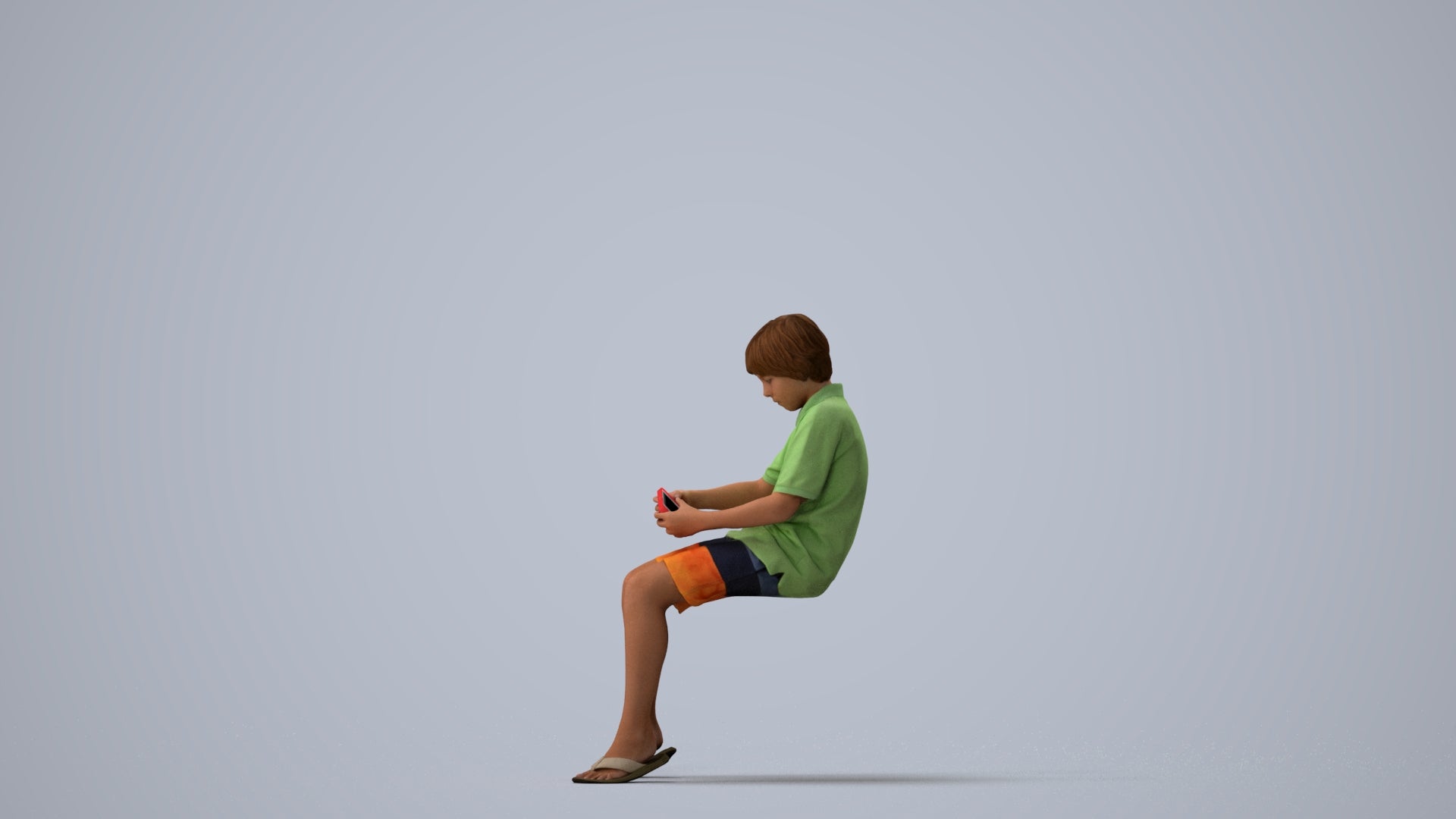 photogrammetry 3D boy kids, realistic human model archviz FBX, three-quarter view render