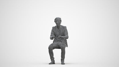scanned 3D man business, photogrammetry people for Enscape and V-Ray, three-quarter front view render