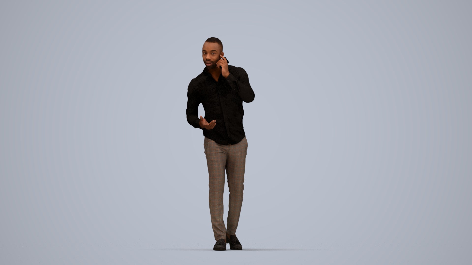 realistic 3D people man business walking, render-ready for V-Ray and Corona, FBX OBJ, top-down view render