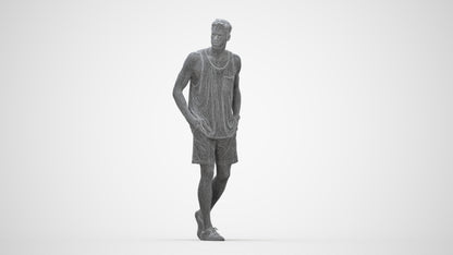3D human model woman casual walking, photogrammetry scanned person for archviz, wireframe back view