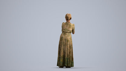 3D people model woman casual standing, scanned human for 3ds Max rendering, front view render