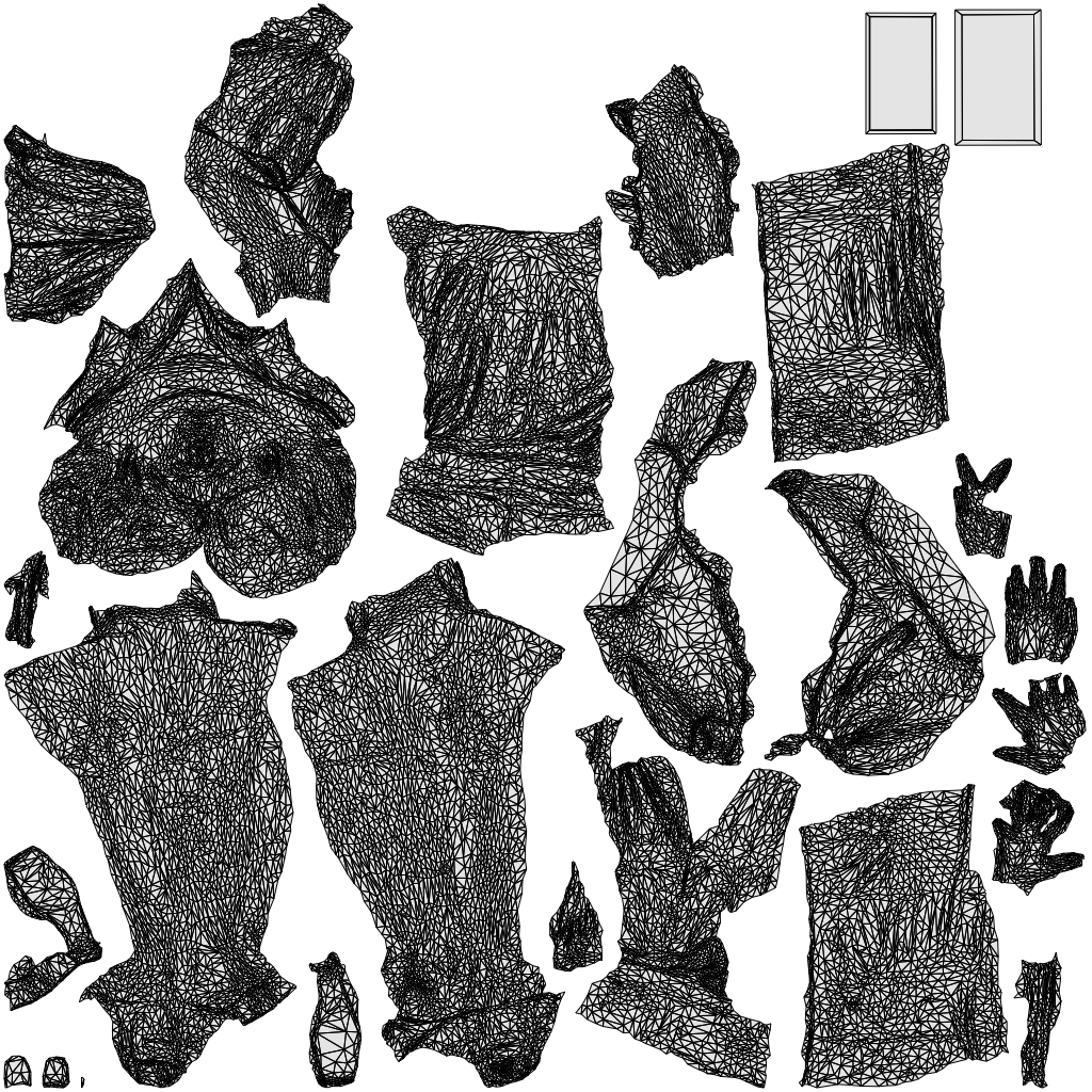 scanned 3D woman casual walking, photogrammetry people for Enscape and V-Ray, wireframe top-down view