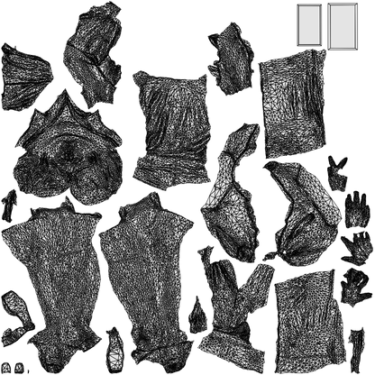 scanned 3D woman casual walking, photogrammetry people for Enscape and V-Ray, wireframe top-down view