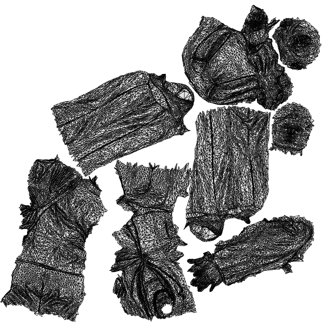 scanned 3D woman business mix, photogrammetry people for Enscape and V-Ray, wireframe top-down view
