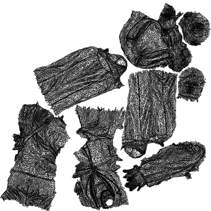 scanned 3D woman business mix, photogrammetry people for Enscape and V-Ray, wireframe top-down view