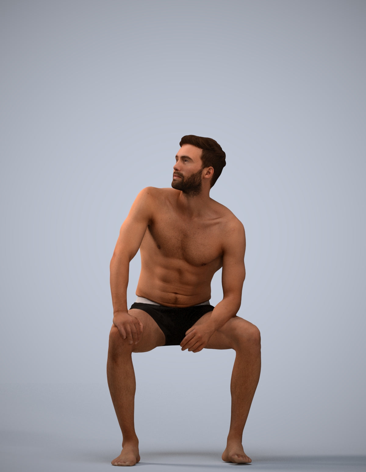 realistic 3D people man pool, render-ready for V-Ray and Corona, FBX OBJ