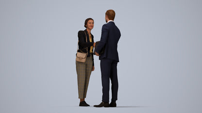 scanned 3D woman business, photogrammetry people for Enscape and V-Ray, top-down view render