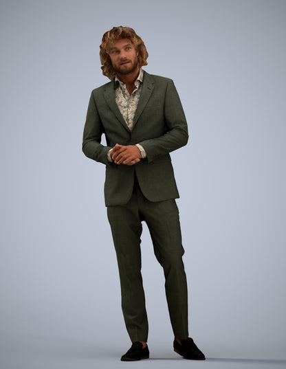 3D people model man business, scanned human for 3ds Max rendering