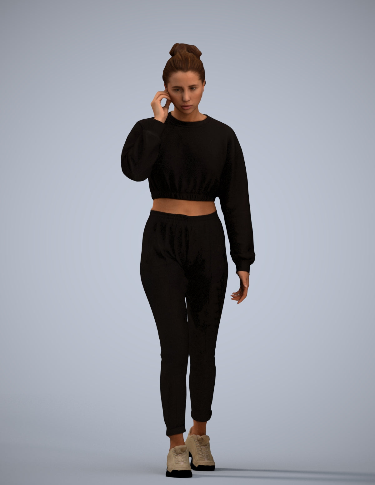 3D people model woman sport, scanned human for 3ds Max rendering