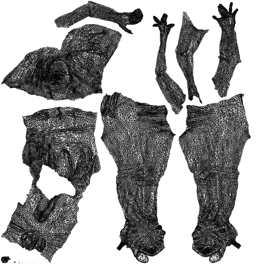 3D human model woman casual standing, photogrammetry scanned person for archviz, wireframe top-down view