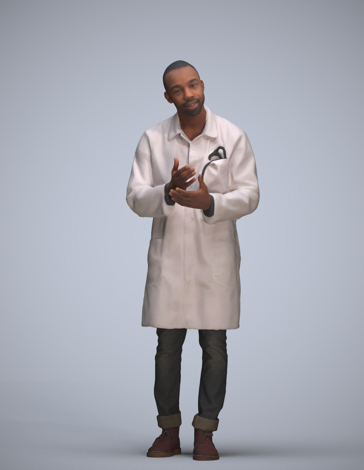 3D scanned man standing, photorealistic archviz people for Enscape and SketchUp