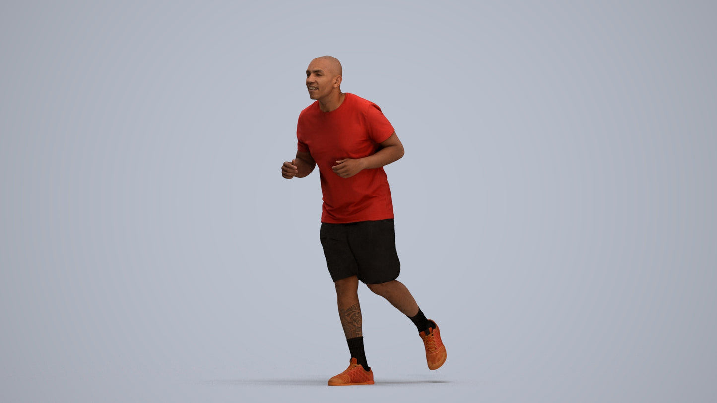 3D scanned man sport, photorealistic archviz people for Enscape and SketchUp, standing pose render