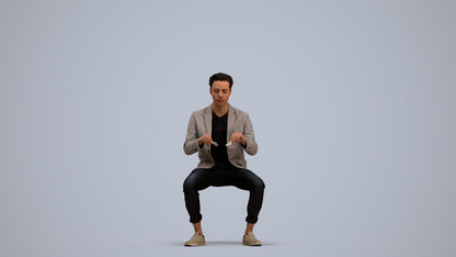 photogrammetry 3D man business, realistic human model archviz FBX, standing pose render