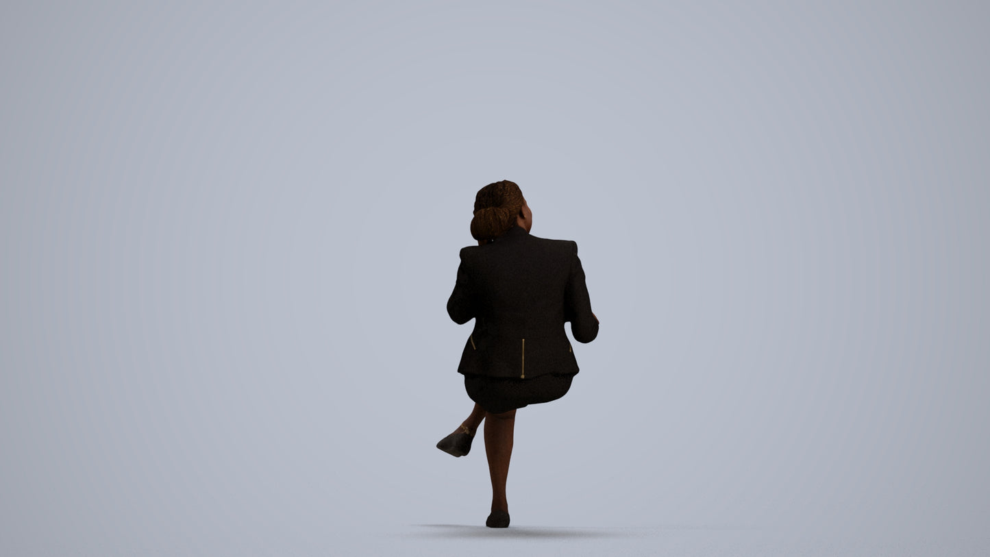 realistic 3D people woman business sitting, render-ready for V-Ray and Corona, FBX OBJ, front view render