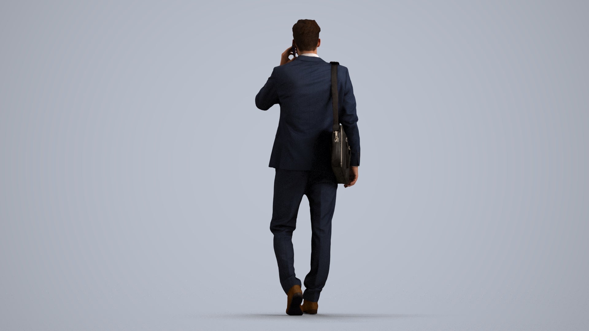 3D scanned man business, photorealistic archviz people for Enscape and SketchUp, front view render