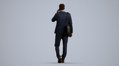 3D scanned man business, photorealistic archviz people for Enscape and SketchUp, front view render