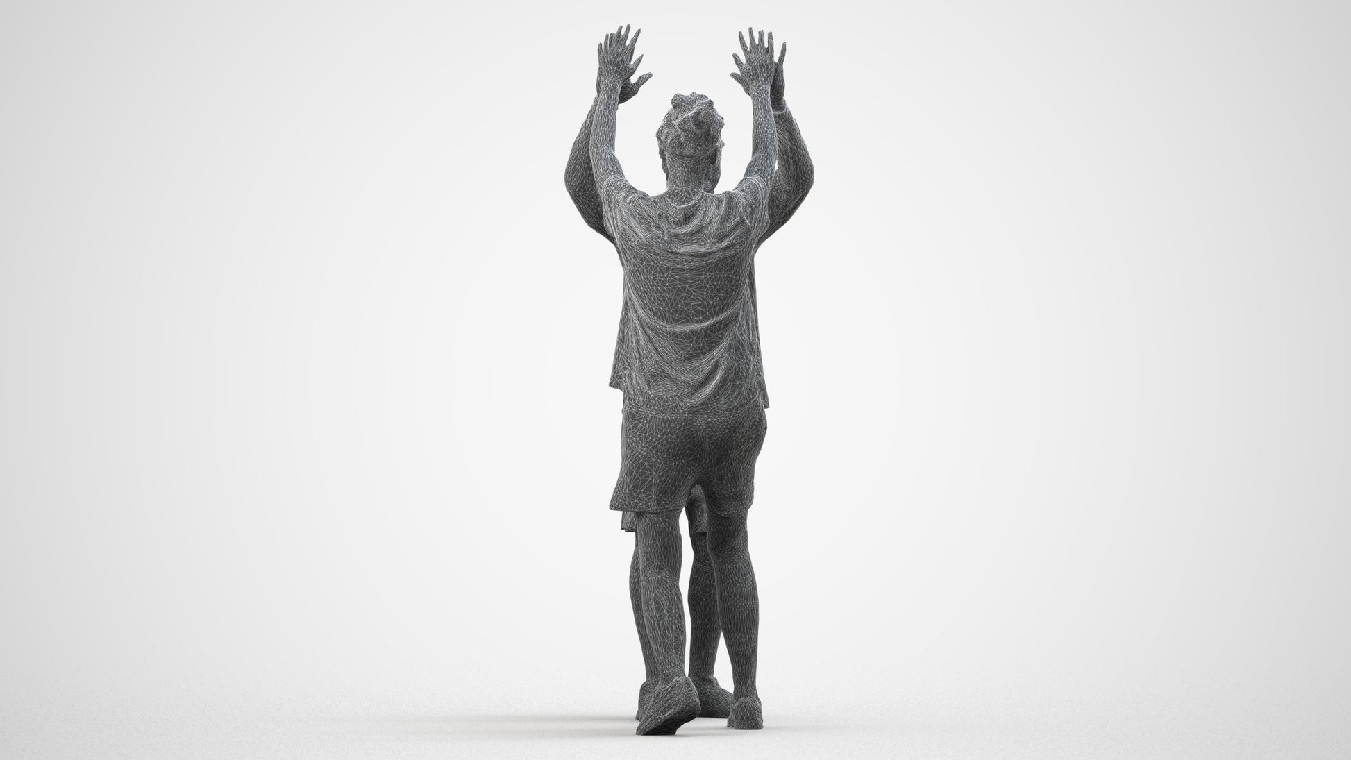 realistic 3D human woman sport, archviz people FBX OBJ for Blender, wireframe side view