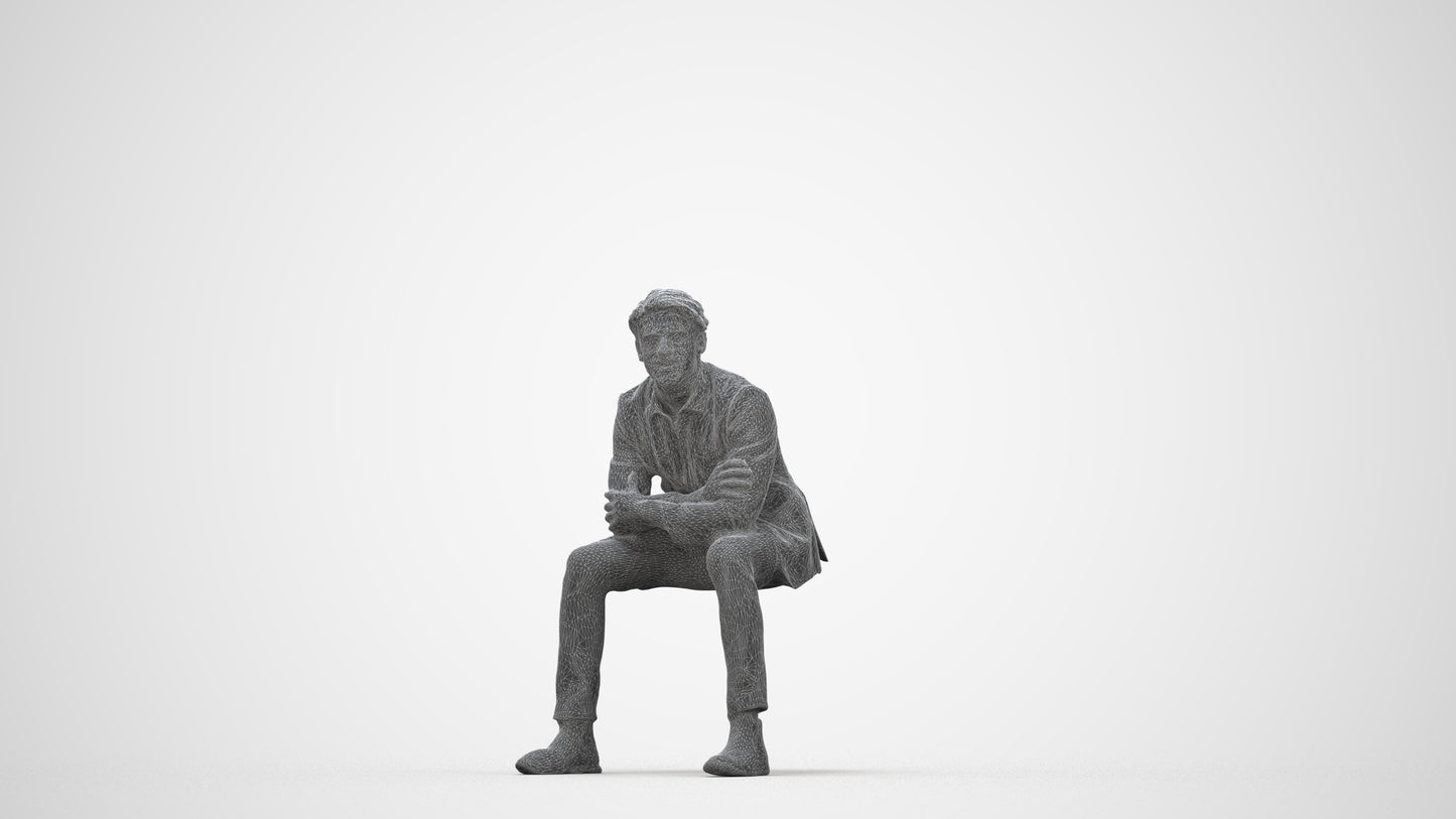 3D human model man business, photogrammetry scanned person for archviz, wireframe back view