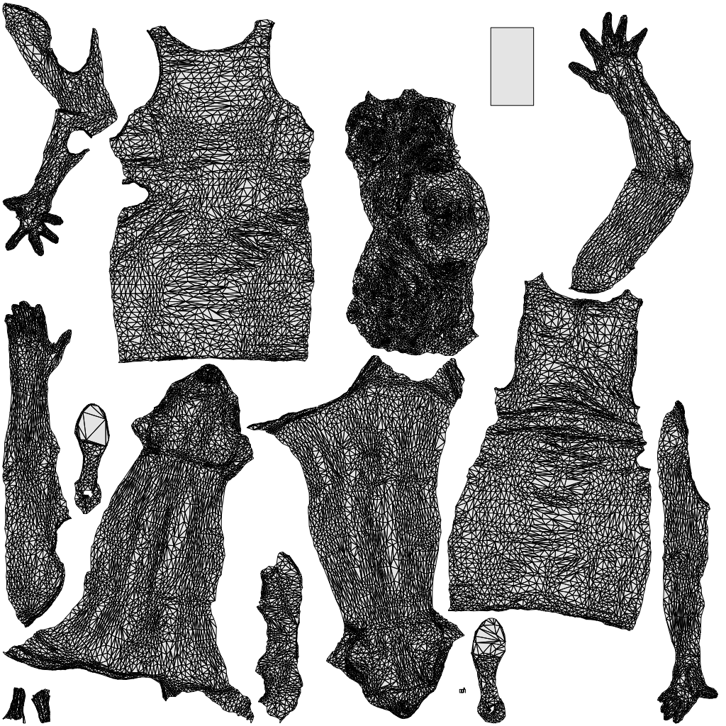 scanned 3D woman casual walking, photogrammetry people for Enscape and V-Ray, wireframe top-down view