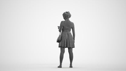 scanned 3D woman formal formalaffairs, photogrammetry people for Enscape and V-Ray, wireframe front view