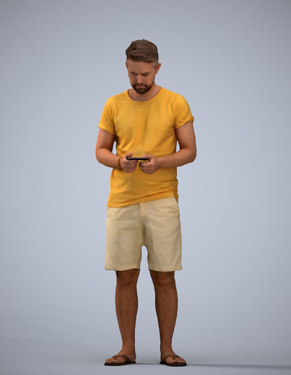 realistic 3D human man standing, archviz people FBX OBJ for Blender