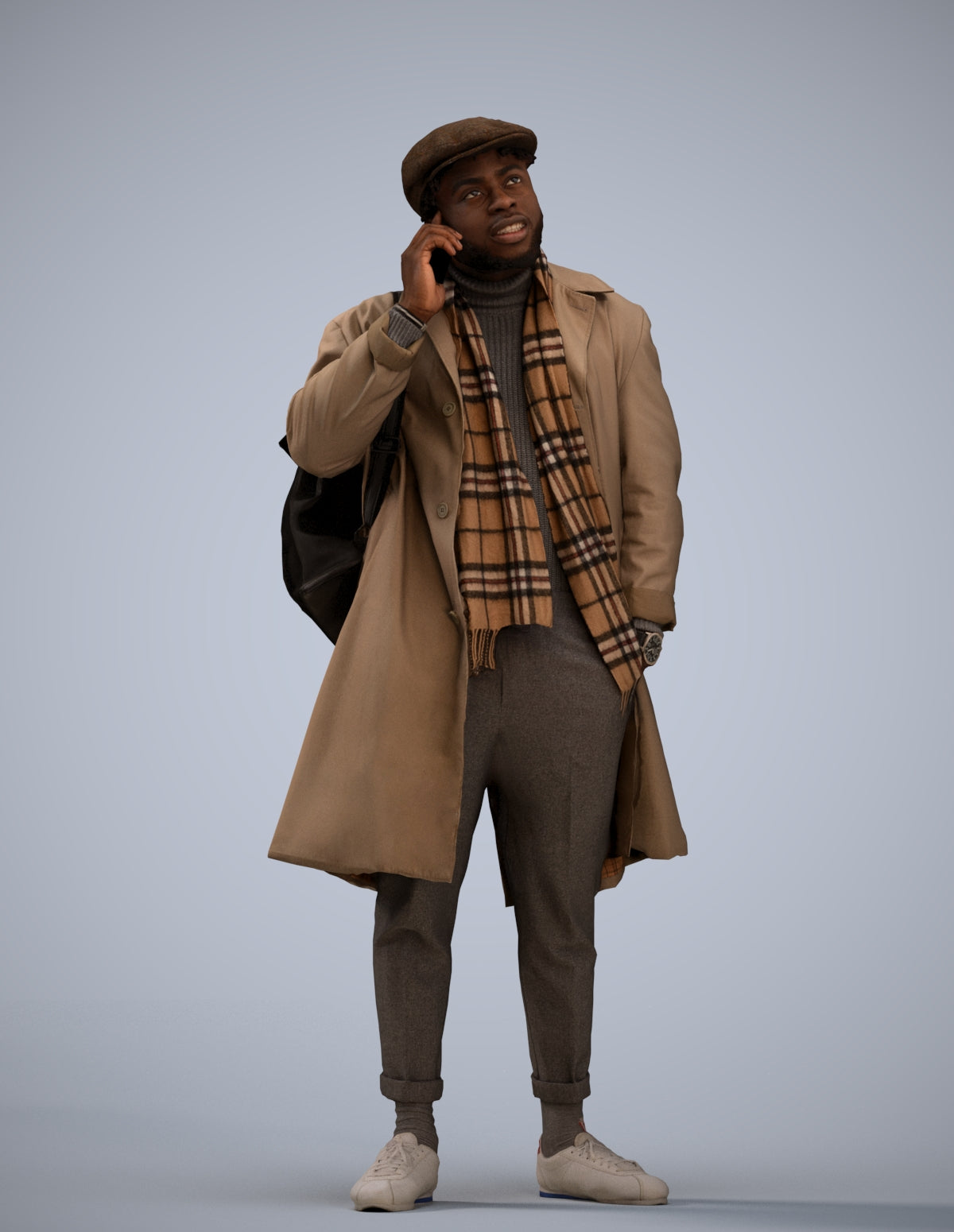 3D people model man casual standing, scanned human for 3ds Max rendering