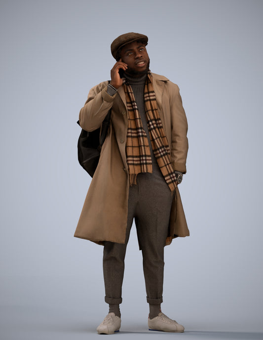 3D people model man casual standing, scanned human for 3ds Max rendering