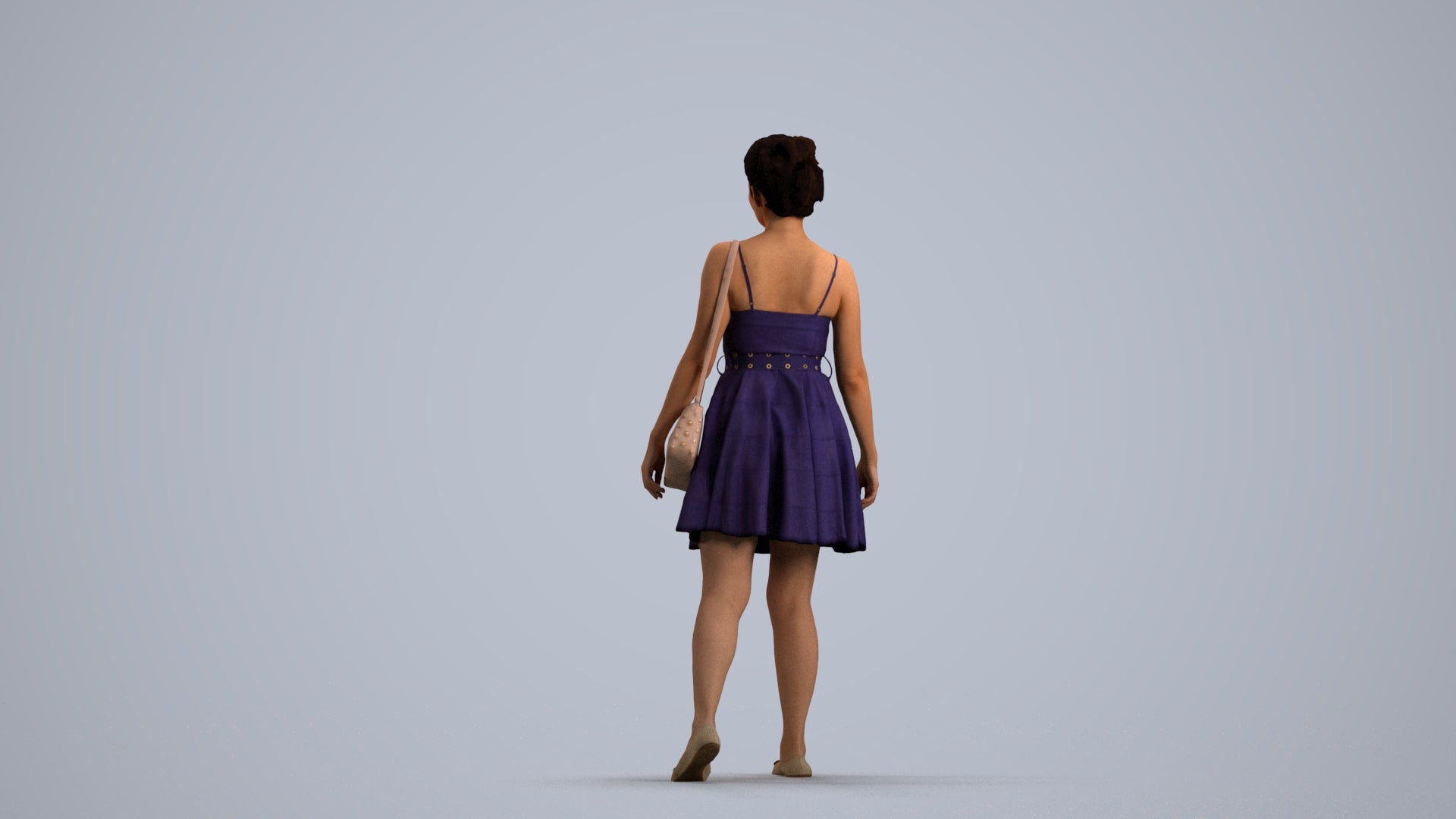 3D human model woman formal formalaffairs, photogrammetry scanned person for archviz, front view render