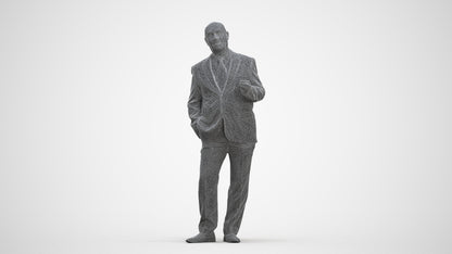 photogrammetry 3D senior man business mix, realistic human model archviz FBX, three-quarter front view render
