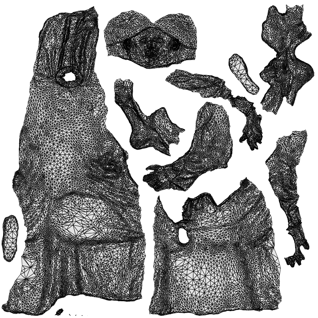 3D people model man sitting, scanned human for 3ds Max rendering, wireframe top-down view
