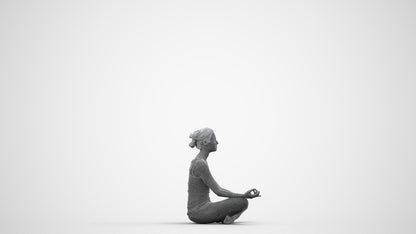 3D people model woman sport, scanned human for 3ds Max rendering, wireframe side view