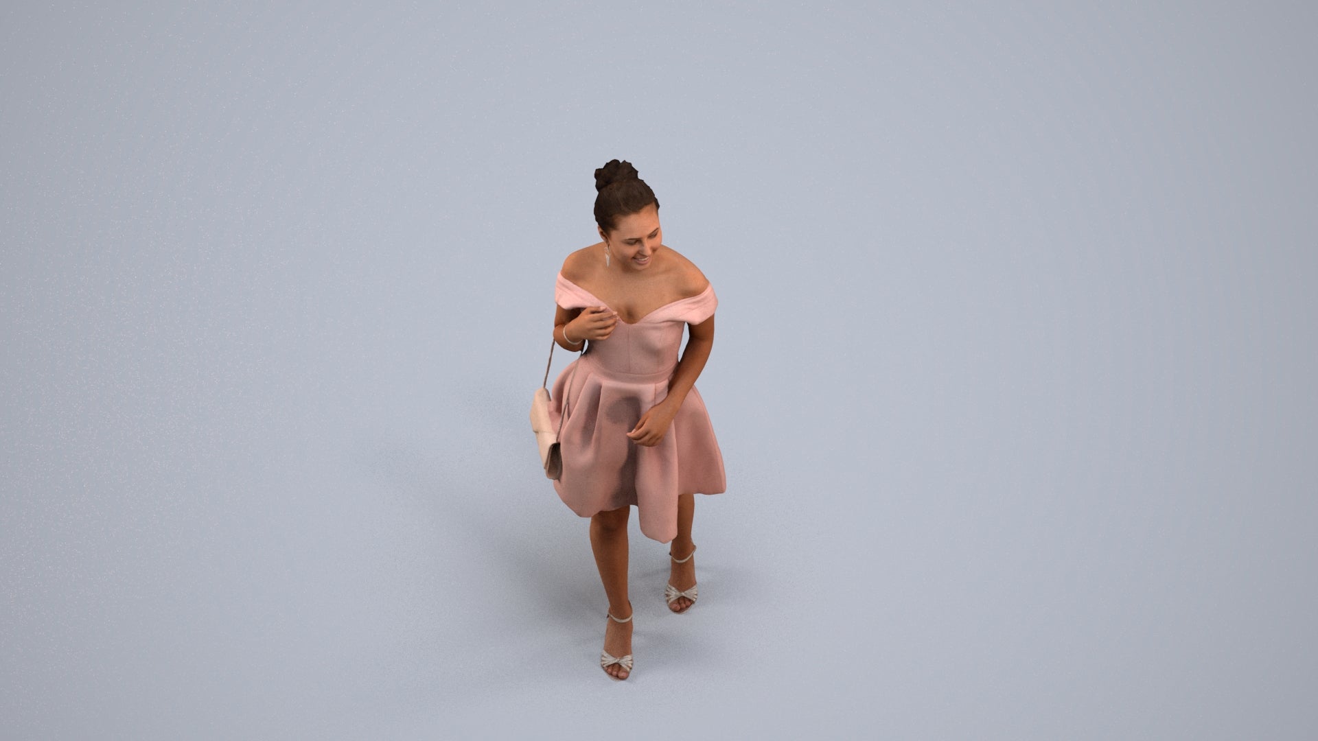 3D scanned woman formalaffairs formal, photorealistic archviz people for Enscape and SketchUp, back view render