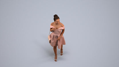 3D scanned woman formalaffairs formal, photorealistic archviz people for Enscape and SketchUp, back view render