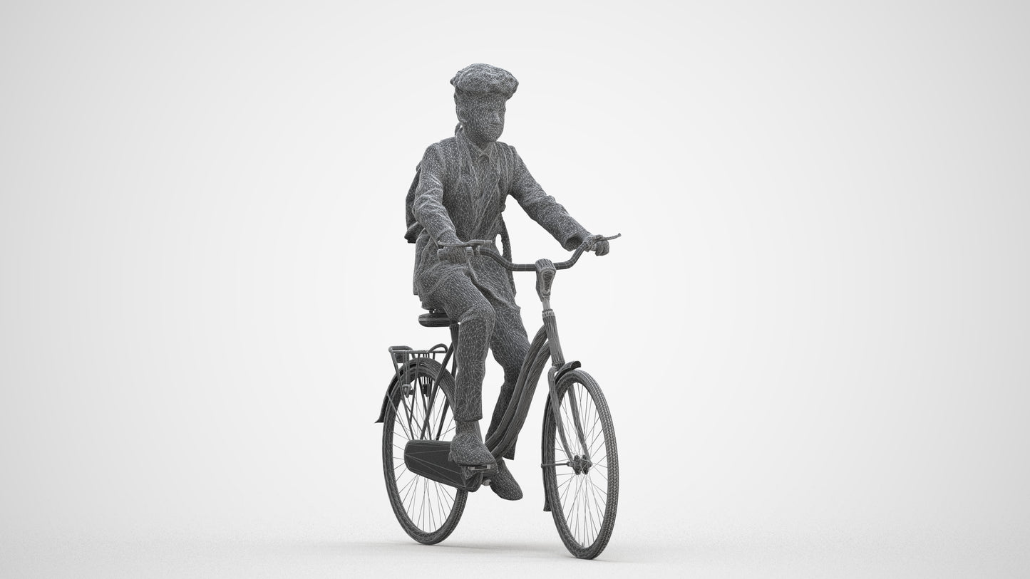 photogrammetry 3D man formal cycling, realistic human model archviz FBX, three-quarter front view render