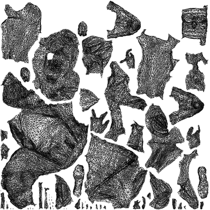 scanned 3D woman casual sitting, photogrammetry people for Enscape and V-Ray, wireframe top-down view