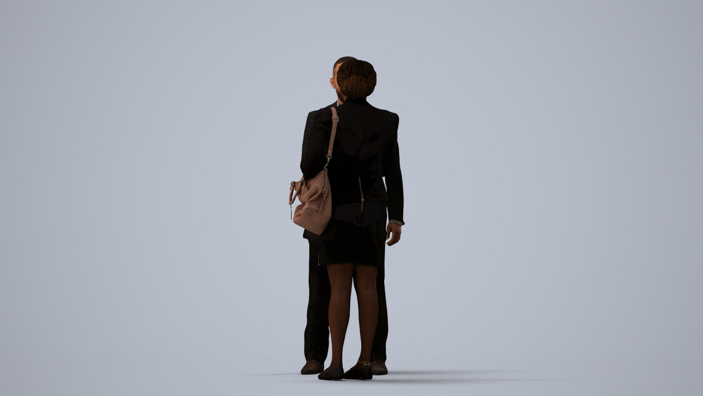 realistic 3D people man business, render-ready for V-Ray and Corona, FBX OBJ, three-quarter view render