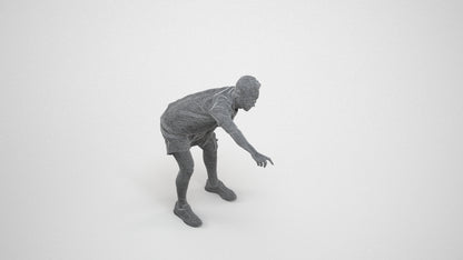 realistic 3D human man sport, archviz people FBX OBJ for Blender, wireframe three-quarter view