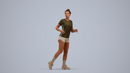 scanned 3D woman sport, photogrammetry people for Enscape and V-Ray, standing pose render