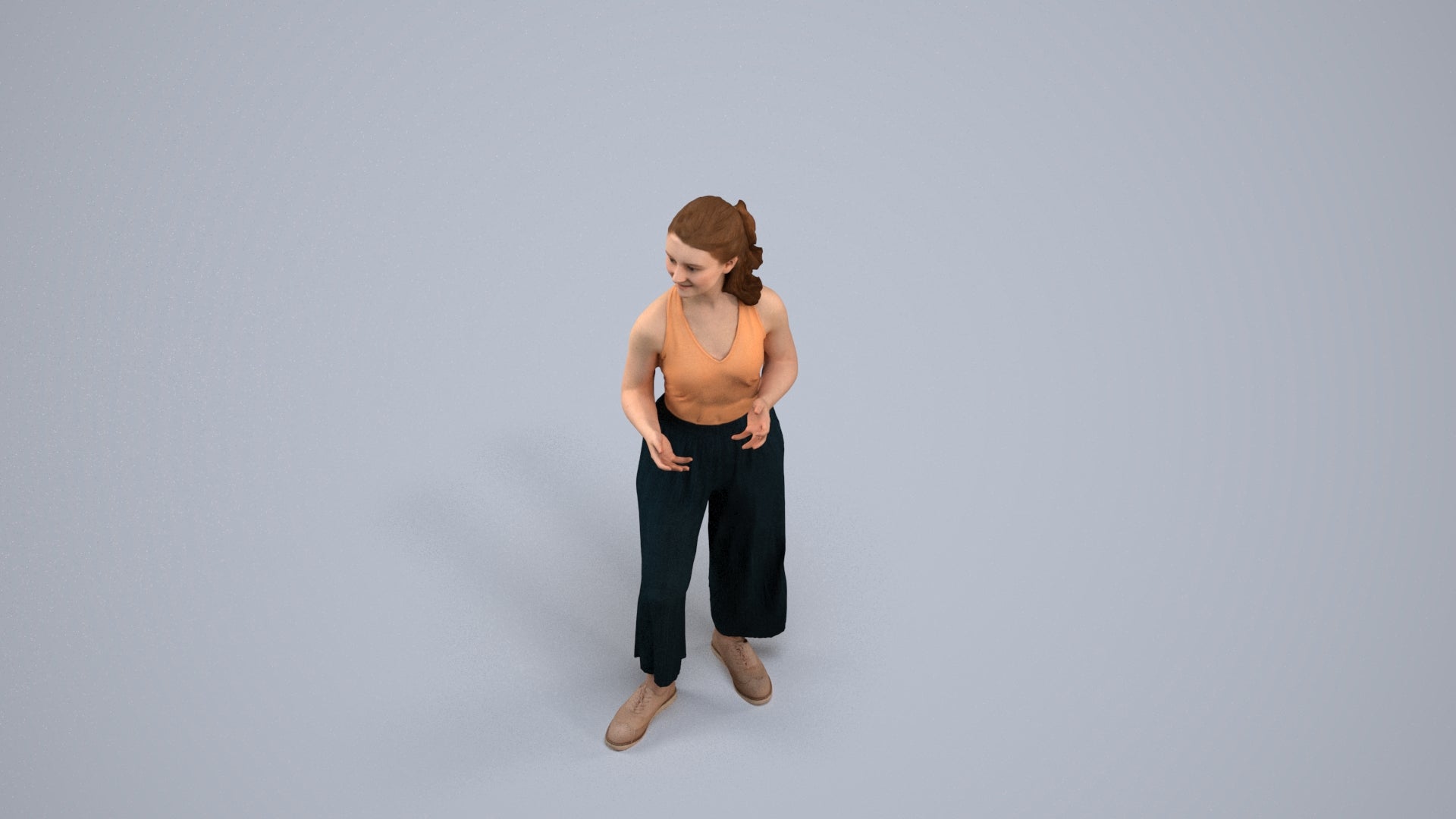 realistic 3D people girl casual kids, render-ready for V-Ray and Corona, FBX OBJ, back view render
