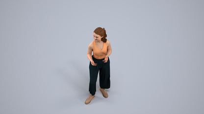 realistic 3D people girl casual kids, render-ready for V-Ray and Corona, FBX OBJ, back view render