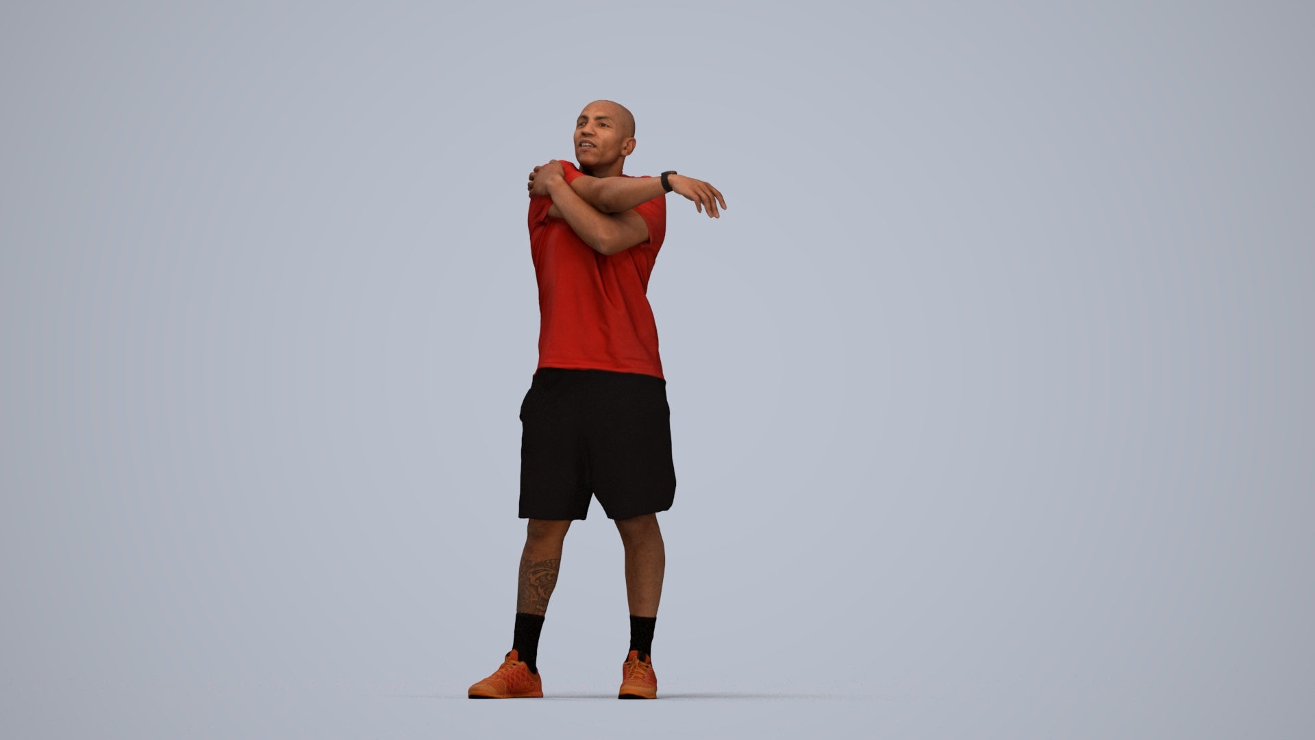 3D scanned man sport, photorealistic archviz people for Enscape and SketchUp, top-down view render