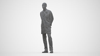 photogrammetry 3D man medical, realistic human model archviz FBX, wireframe back view