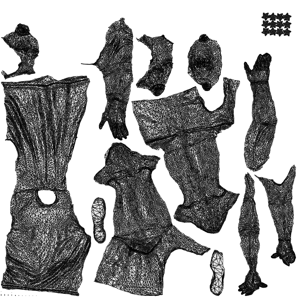 realistic 3D man sport, scanned archviz people for Blender and 3ds Max, wireframe top-down view