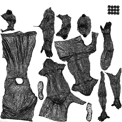 realistic 3D man sport, scanned archviz people for Blender and 3ds Max, wireframe top-down view