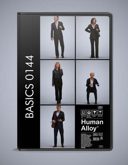 realistic 3D humans business pack, 5 archviz people FBX OBJ for Blender