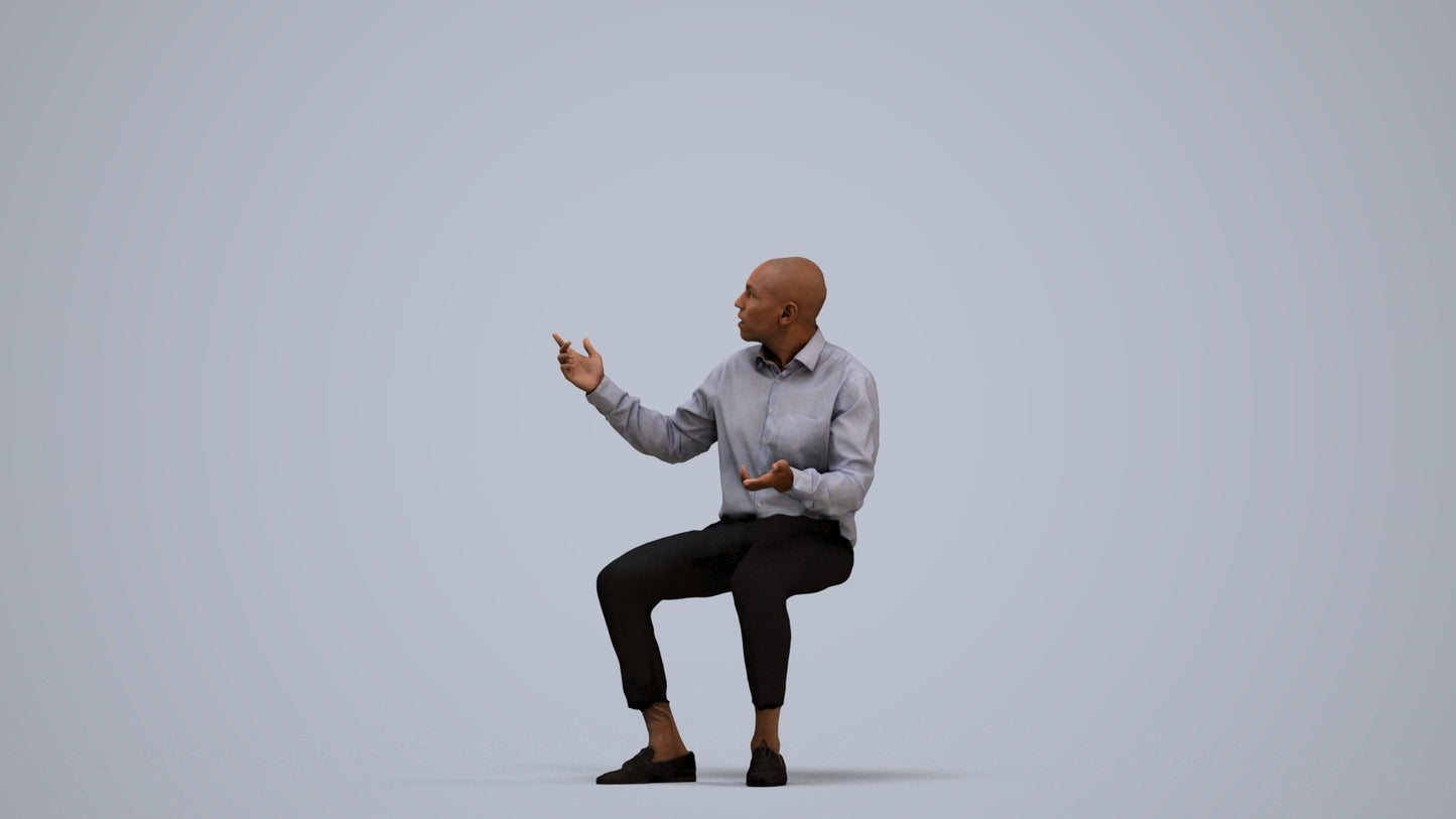 photogrammetry 3D man business, realistic human model archviz FBX, standing pose render